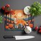 Edge Collections - 15" x 12" - Orange - Akita Decorative Glass Cutting Board - 1 Piece